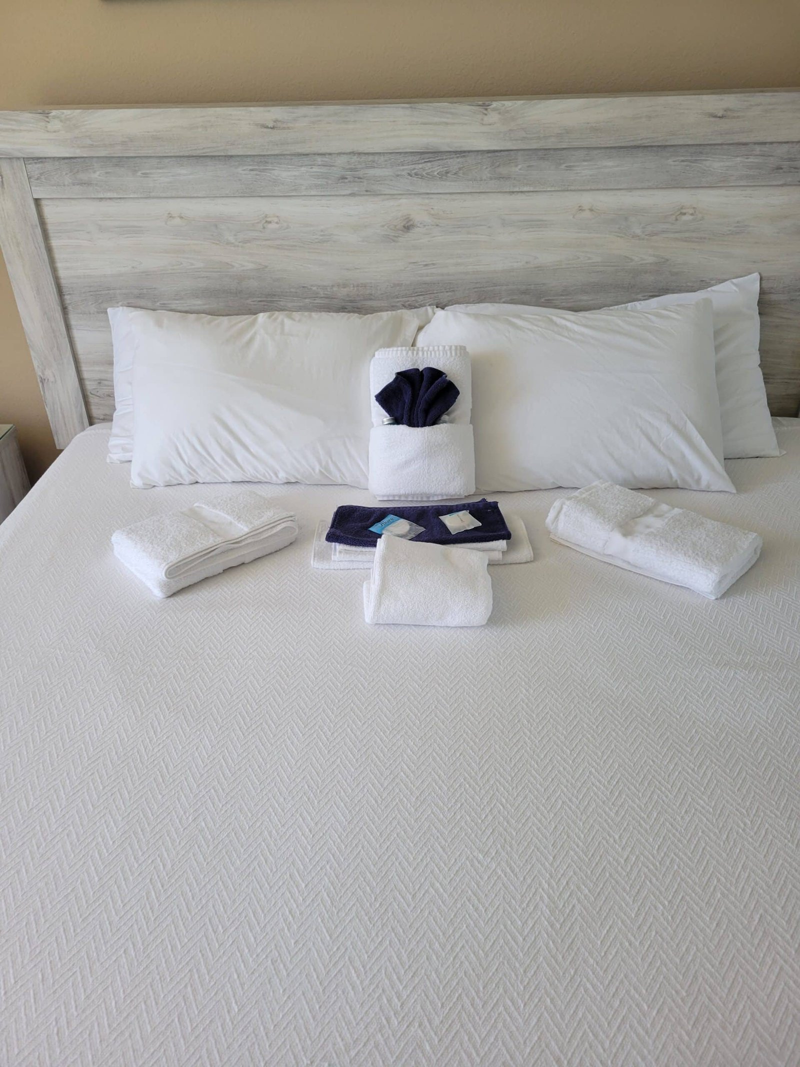 Freshly cleaned Airbnb bedroom in Panama City Beach staged and ready for guest check-in