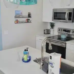 Bright Panama City Beach vacation rental kitchen prepared for incoming guests